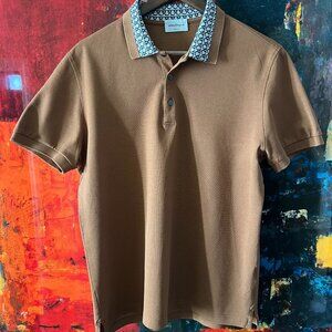 Salvatore Ferragamo Gancini Collar Polo Shirt Big Sur Brown Luxury Designer Polo